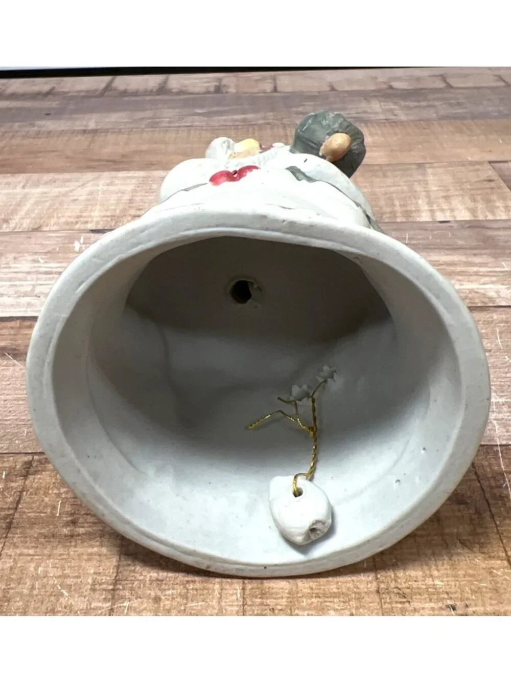 Santa Claus Ceramic Bell Hand-Painted Vintage Christmas Decoration
